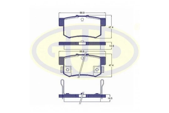 GBP032502 G.U.D Комплект тормозных колодок, дисковый тормоз (фото 1)