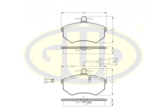 GBP013402 G.U.D Комплект тормозных колодок, дисковый тормоз (фото 1)