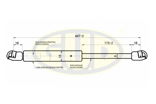 GGS010148 G.U.D Газовая пружина, капот (фото 1)