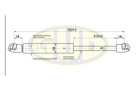 GGS010192 G.U.D Газовая пружина, капот (фото 1)