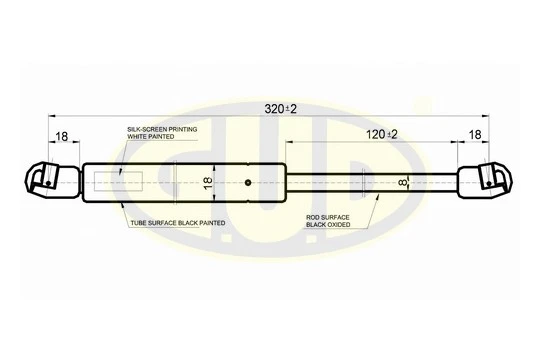 GGS010159 G.U.D Газовая пружина, капот (фото 1)