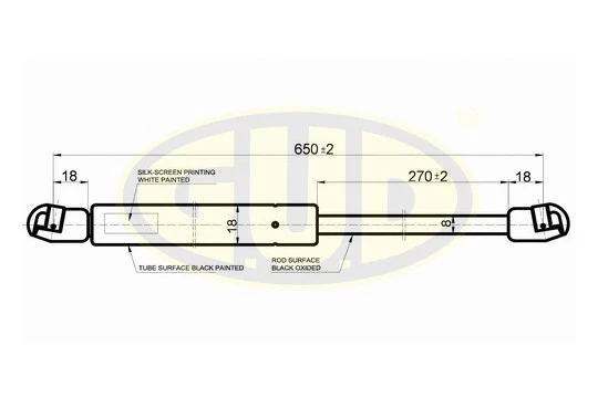 GGS010175 G.U.D Газовая пружина, капот (фото 1)