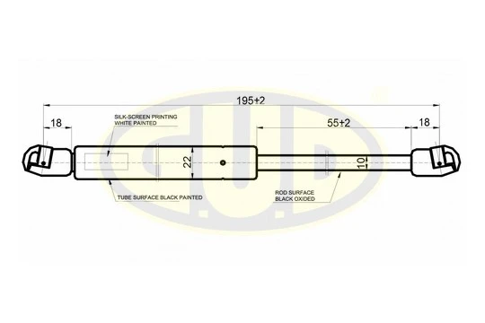 GGS010184 G.U.D Газовая пружина, капот (фото 1)