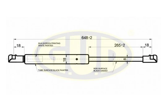 GGS010180 G.U.D Газовая пружина, капот (фото 1)