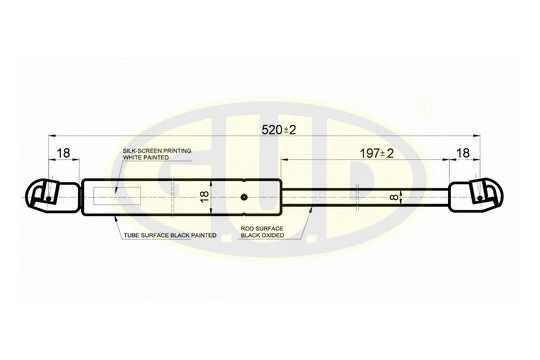 GGS020285 G.U.D Газовая пружина, дверь (фото 1)