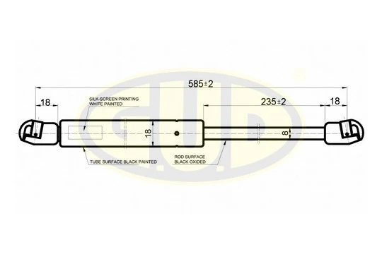 GGS010200 G.U.D Газовая пружина, капот (фото 1)