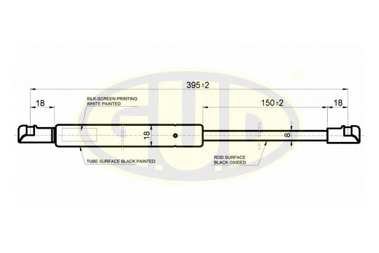 GGS010189 G.U.D Газовая пружина, капот (фото 1)