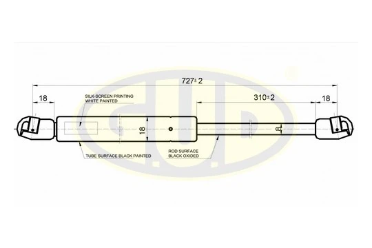 GGS010147 G.U.D Газовая пружина, капот (фото 1)