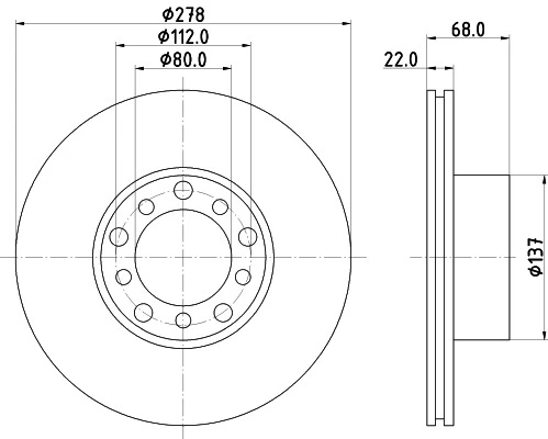 8DD 355 100-401 BEHR/HELLA/PAGID Тормозной диск (фото 2)