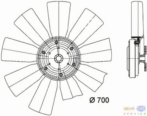 8MV 376 727-191 BEHR/HELLA/PAGID Вентилятор охлаждения радиатора (фото 2)