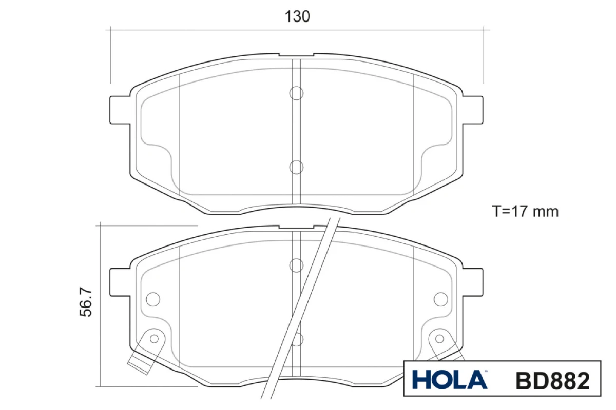BD882 HOLA Комплект тормозных колодок, дисковый тормоз (фото 5)
