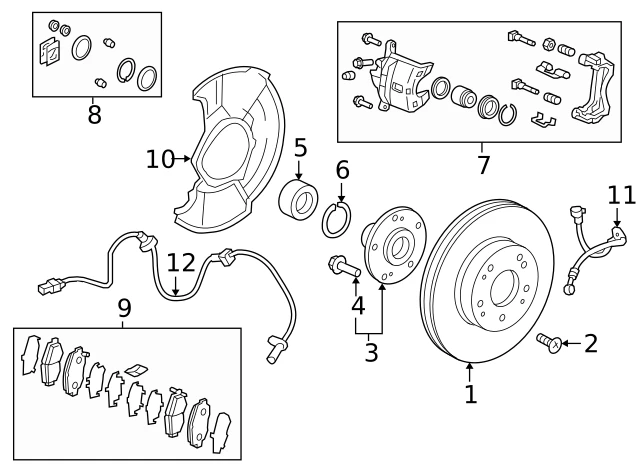 44600TGGA00 HONDA Hub assy., fr. (фото 3)