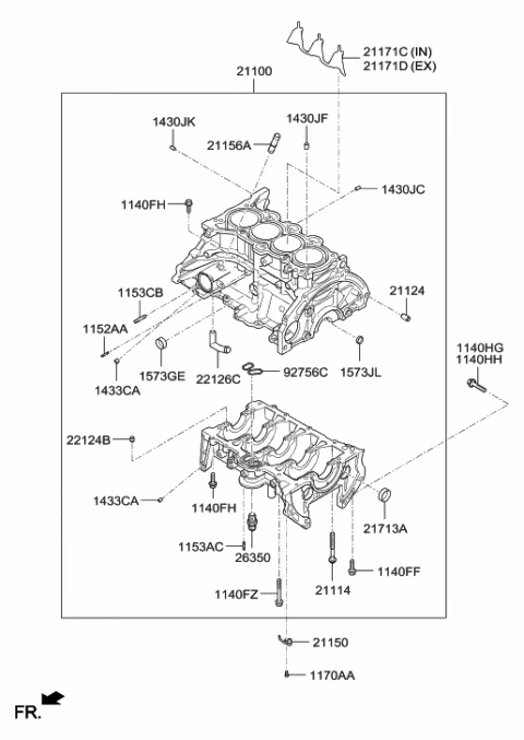 1140308506K HYUNDAI/KIA/MOBIS Болт крепления генератора hyundai, kia (фото 3)