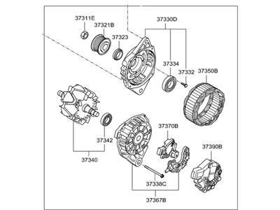 37300-2B300 HYUNDAI/KIA/MOBIS Генератор 37300-2b300 (фото 1)