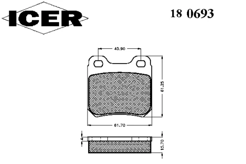 180693 ICER Комплект тормозных колодок, дисковый тормоз (фото 2)