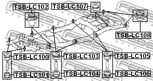 TSB-LC104 FEBEST Сайлентблок (фото 2)