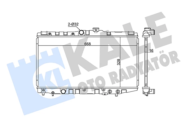 342155 KALE Радиатор, охлаждение двигателя toyota corolla 1.3 87>92, corolla 1.3 89>92, corolla 1.6 87>92, co (фото 1)