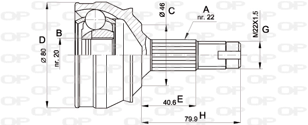 CVJ5011.10 OPEN PARTS Шарнирный комплект, приводной вал (фото 1)