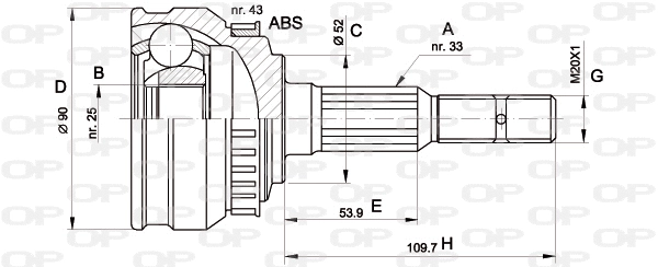 CVJ5048.10 OPEN PARTS Шарнирный комплект, приводной вал (фото 1)