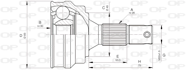 CVJ5051.10 OPEN PARTS Шарнирный комплект, приводной вал (фото 1)