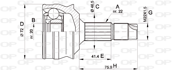 CVJ5064.10 OPEN PARTS Шарнирный комплект, приводной вал (фото 1)