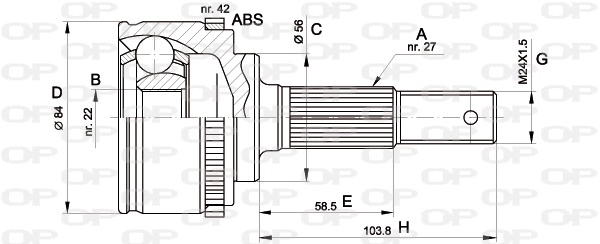 CVJ5165.10 OPEN PARTS Шарнирный комплект, приводной вал (фото 1)