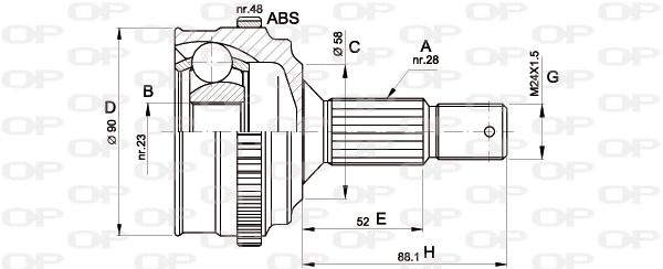 CVJ5179.10 OPEN PARTS Шарнирный комплект, приводной вал (фото 1)