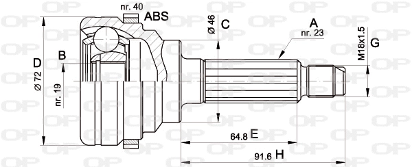CVJ5274.10 OPEN PARTS Шарнирный комплект, приводной вал (фото 1)