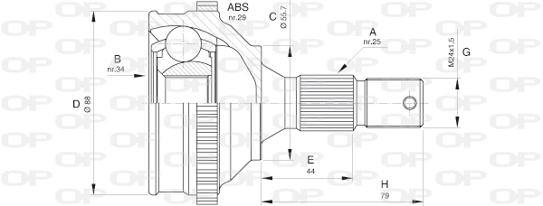 CVJ5276.10 OPEN PARTS Шарнирный комплект, приводной вал (фото 1)