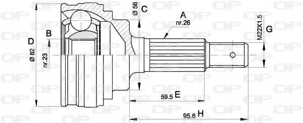 CVJ5336.10 OPEN PARTS Шарнирный комплект, приводной вал (фото 1)