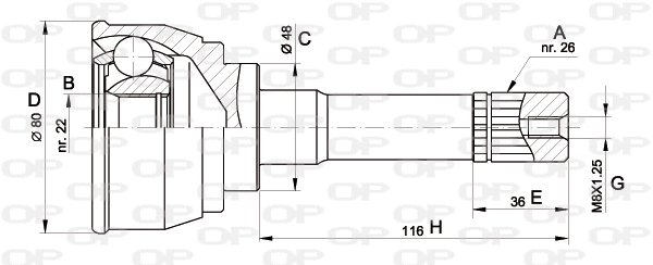 CVJ5367.10 OPEN PARTS Шарнирный комплект, приводной вал (фото 1)