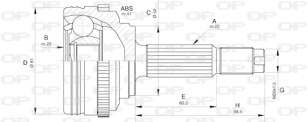 CVJ5617.10 OPEN PARTS Шарнирный комплект, приводной вал (фото 1)