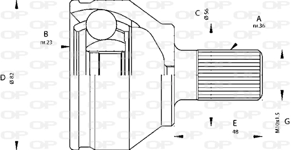 CVJ5669.10 OPEN PARTS Шарнирный комплект, приводной вал (фото 1)