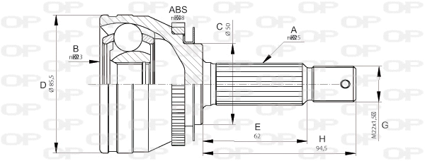 CVJ5674.10 OPEN PARTS Шарнирный комплект, приводной вал (фото 1)