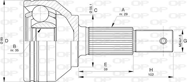 CVJ5754.10 OPEN PARTS Шарнирный комплект, приводной вал (фото 1)