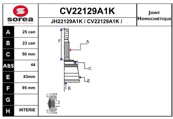 CV22129A1K EAI Шарнирный комплект, приводной вал (фото 1)