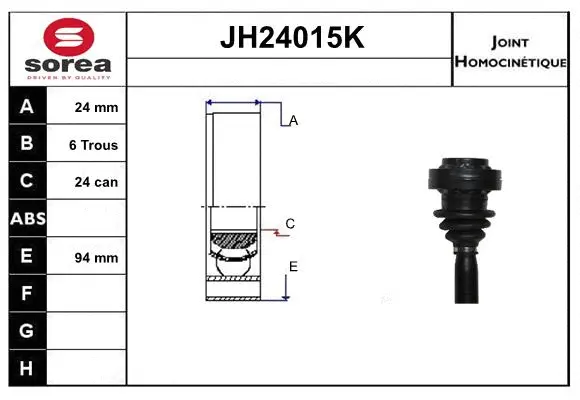 JH24015K SNRA Шарнирный комплект, приводной вал (фото 1)