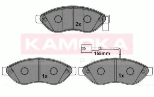 JQ101100 KAMOKA Комплект тормозных колодок, дисковый тормоз (фото 2)