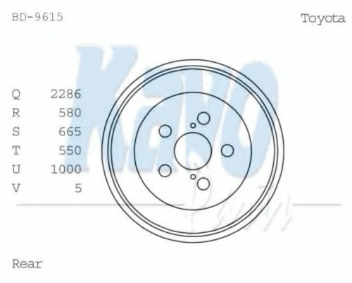 BD-9615 KAVO PARTS Тормозной барабан (фото 2)