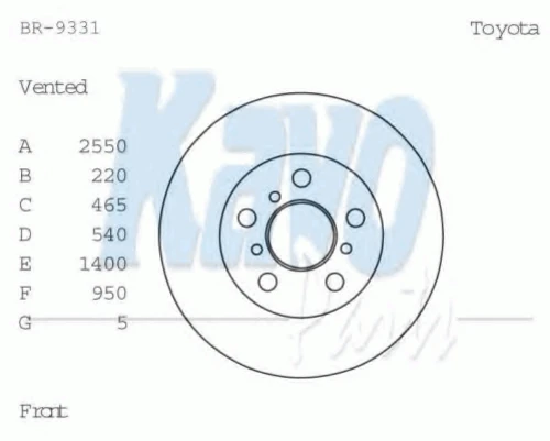 BR-9331 KAVO PARTS Тормозной диск (фото 2)