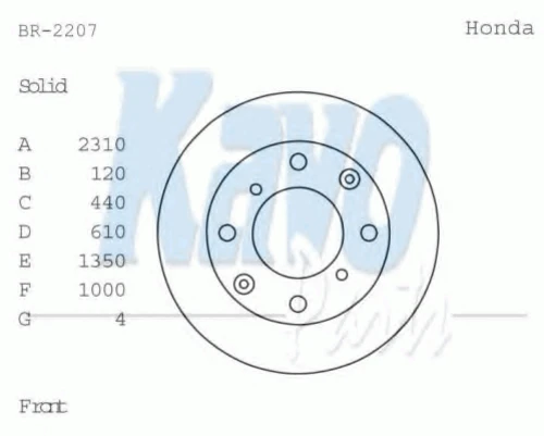 BR-2207 KAVO PARTS Тормозной диск (фото 1)