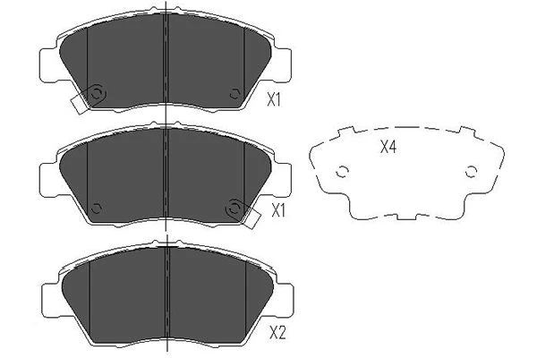 KBP-2003 KAVO PARTS Комплект тормозных колодок, дисковый тормоз (фото 2)