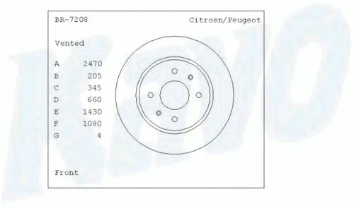 BR-7208 KAVO PARTS Тормозной диск br-7208 (фото 1)