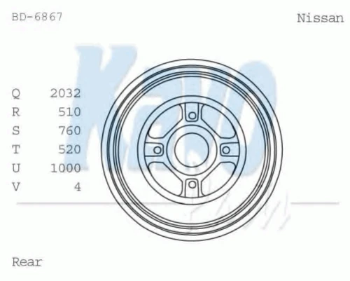 BD-6867 KAVO PARTS Тормозной барабан (фото 1)