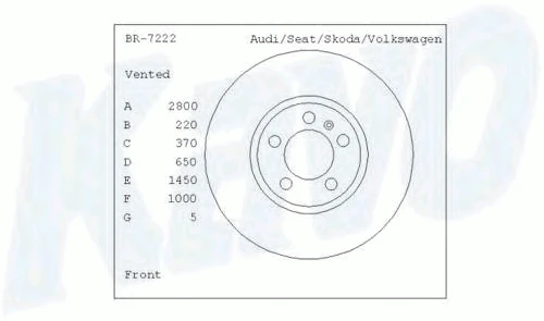 BR-7222 KAVO PARTS Тормозной диск br-7222 (фото 1)