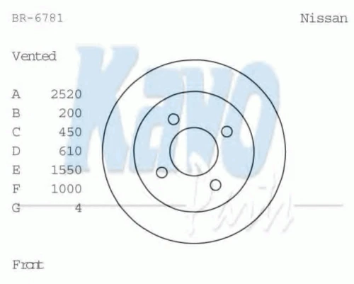 BR-6781 KAVO PARTS Тормозной диск (фото 1)