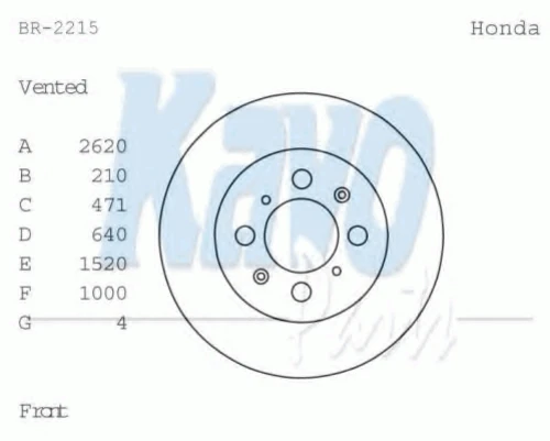 BR-2215 KAVO PARTS Тормозной диск (фото 1)