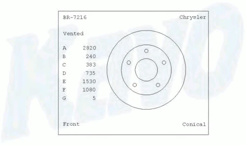 BR-7216 KAVO PARTS Тормозной диск br-7216 (фото 1)