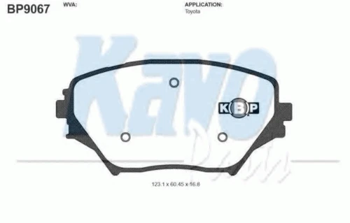 BP-9067 KAVO PARTS Комплект тормозных колодок, дисковый тормоз (фото 2)