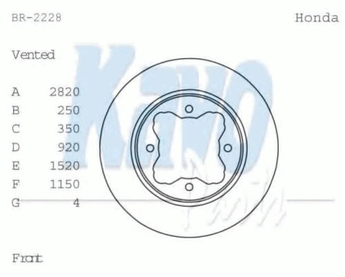 BR-2228 KAVO PARTS Тормозной диск (фото 1)